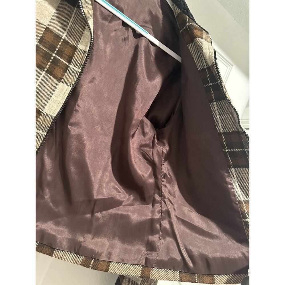 Esprit brown plaid zipper jacket size small - Picture 4 of 15